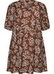 Kurzes A-Linien-Kleid mit V-Ausschnitt, Braun, Packshot image number 0