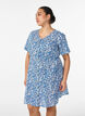 Kurzes Kleid aus Baumwolle mit Blumenprint, Blau, Model image number 0