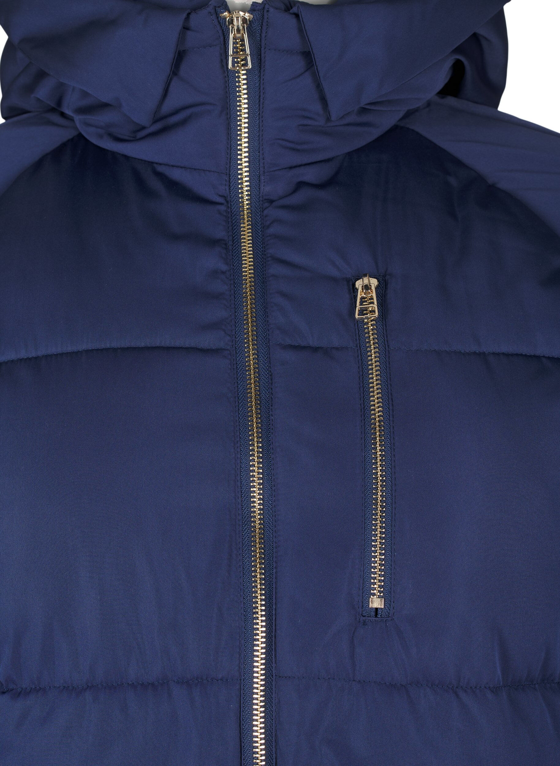 Zizzi Pufferjacke mit Kapuze, Blau, Packshot image number 2