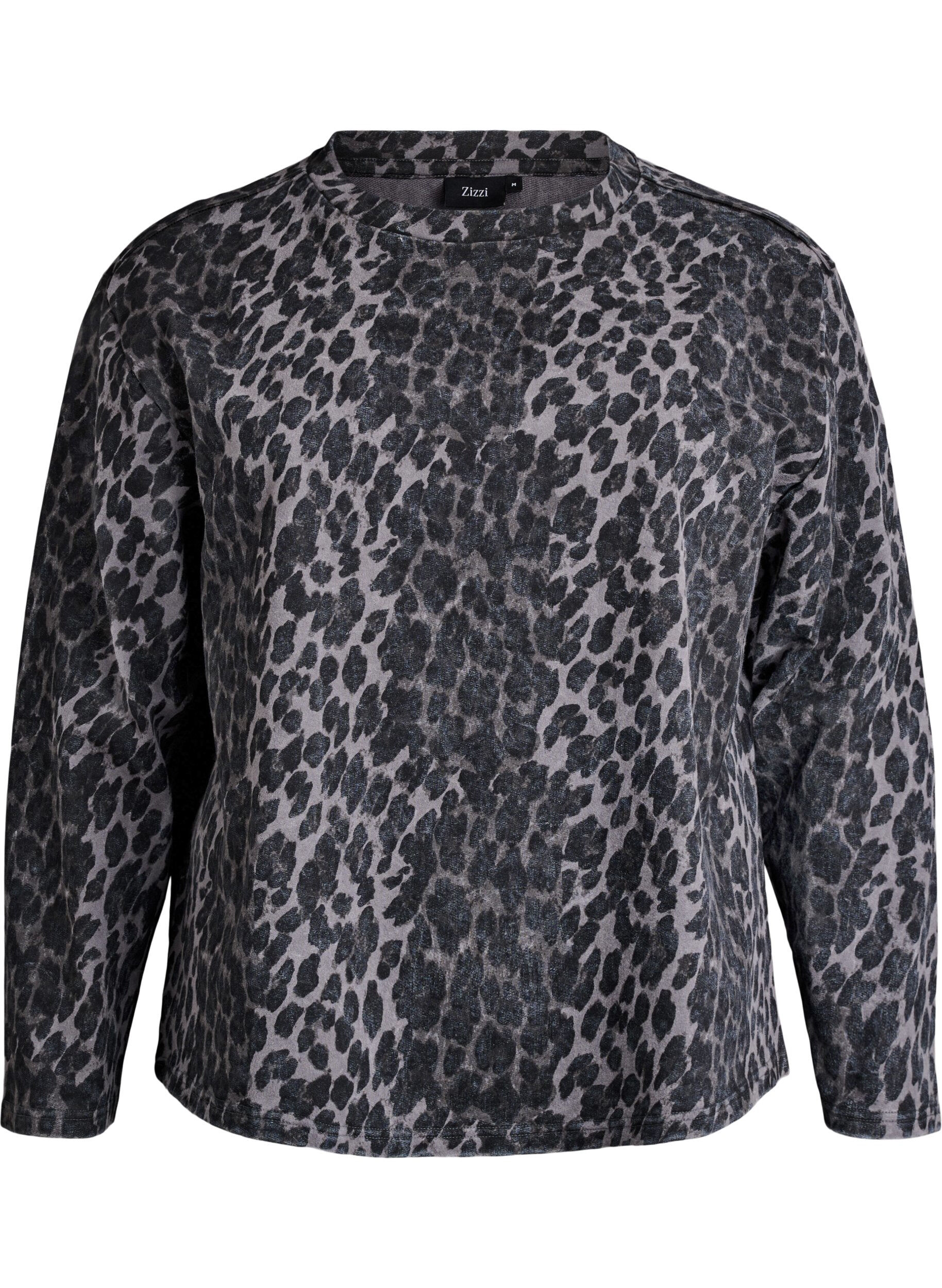 Sweatshirt mit Leopardenmuster in verwaschener Optik