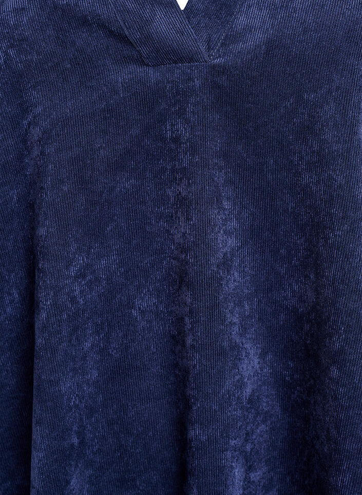 Kurzes Samtkleid mit langen Ärmeln, Blau, Packshot image number 2