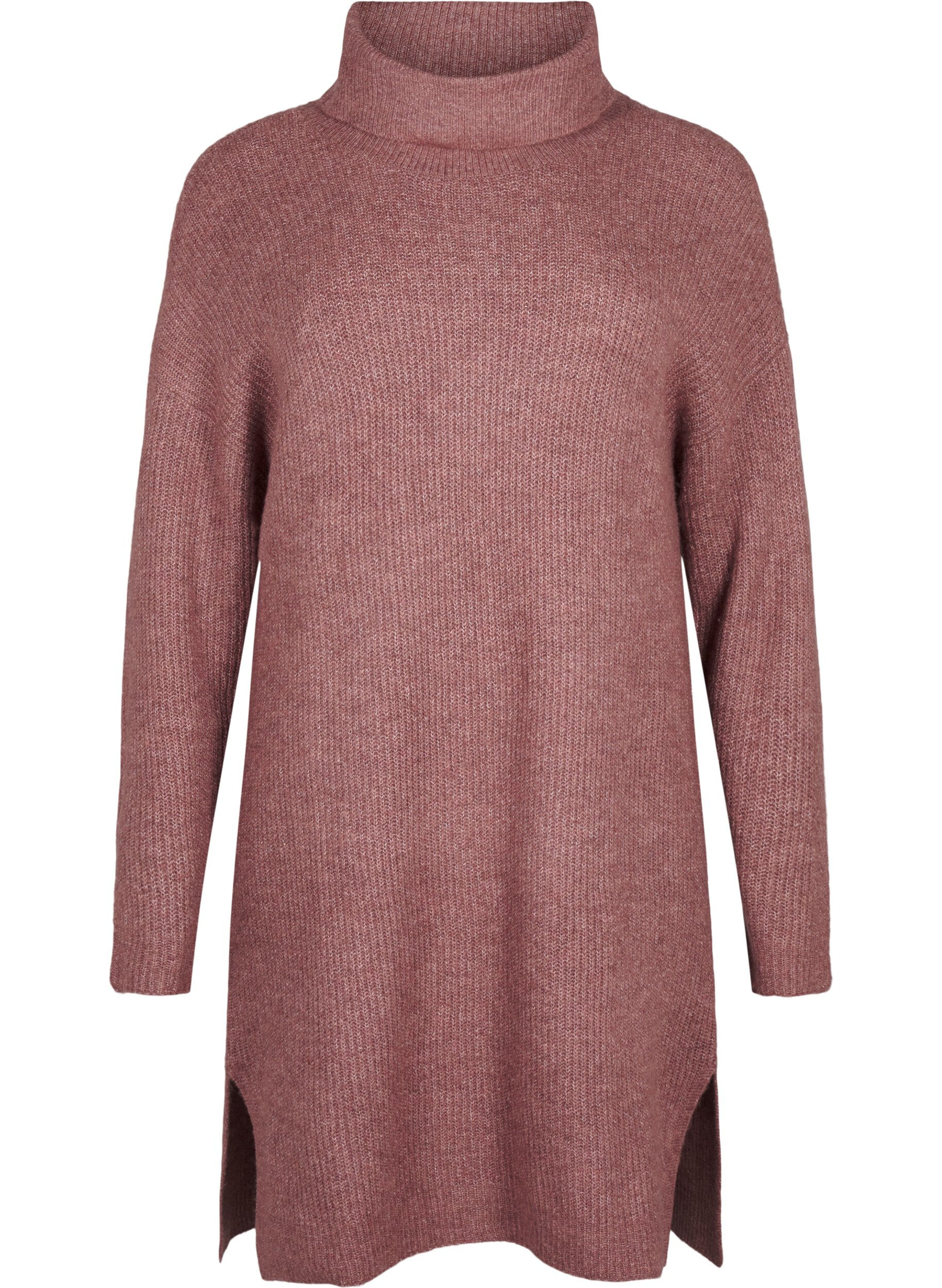 Zizzi FLASH - Strickkleid mit Rollkragen, Rot, Packshot image number 0