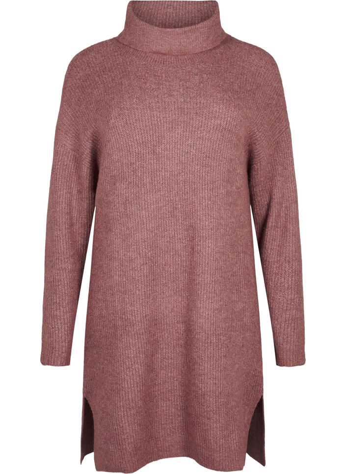 FLASH - Strickkleid mit Rollkragen, Rot, Packshot image number 0