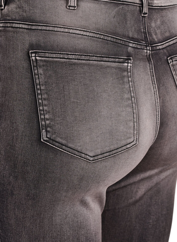 Hoch taillierte super Slim Amy Jeans, Grau, Packshot image number 3