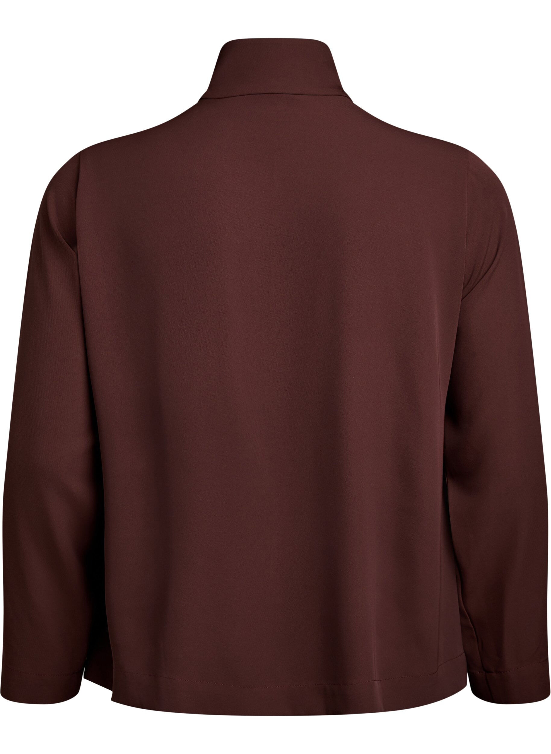 Zizzi Trainingsjacke mit sportlichen Details und Rei&szlig;verschluss, Braun, Packshot image number 1