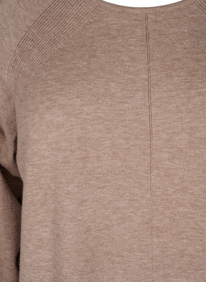 Strickkleid mit Rundhalsausschnitt und Strickmuster, Fossil Mel., Packshot image number 2