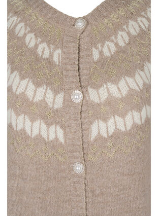 Gemusterter Cardigan mit Wolle, Simply Taupe Comb, Packshot image number 2