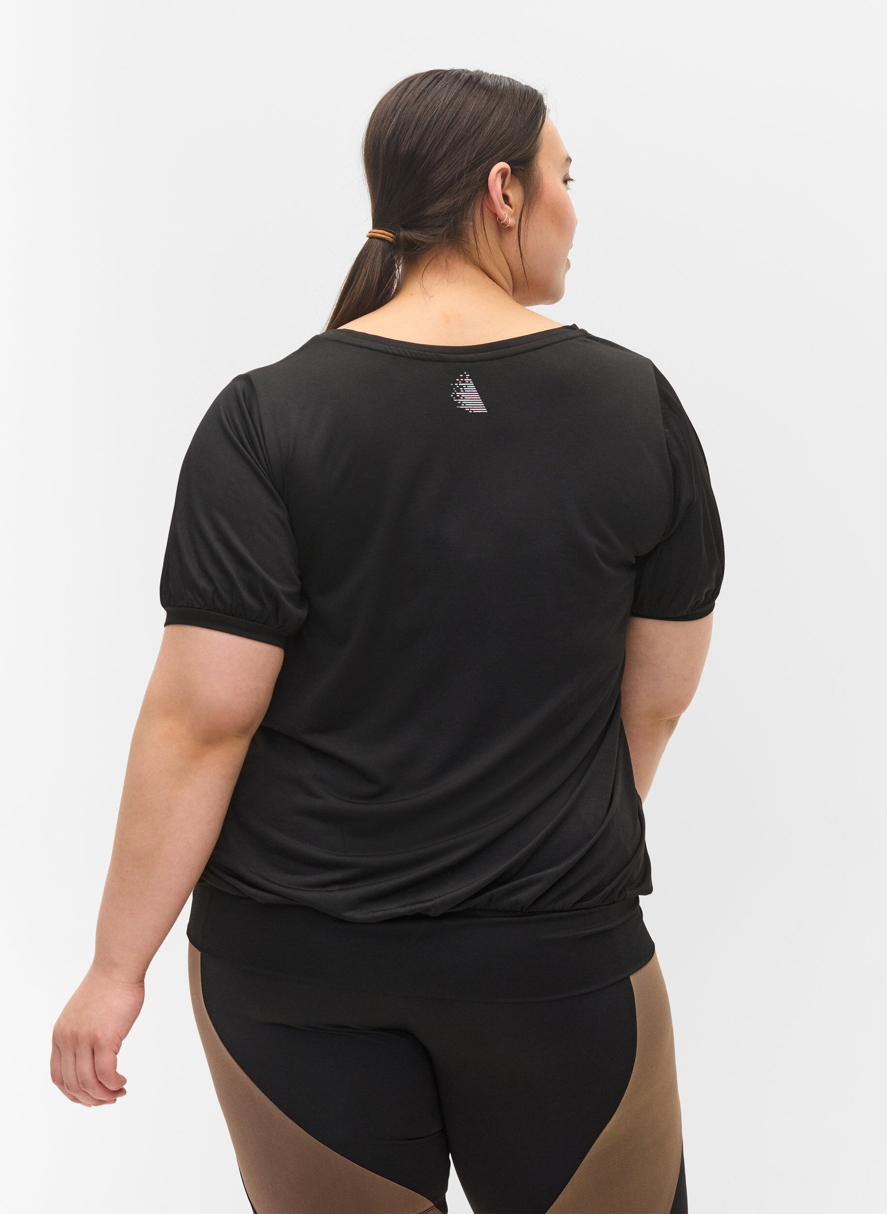 Zizzi Kurzarm-Trainingsbluse, Black, Model image number 1