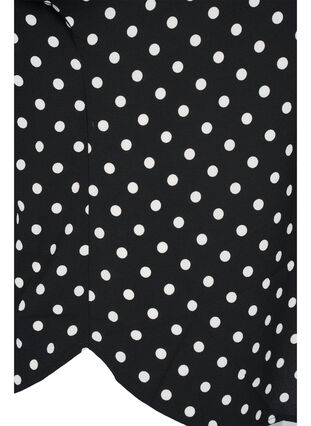 Bluse mit kurzen Ärmeln und Rundhalsausschnitt, Black w White Dot, Packshot image number 3