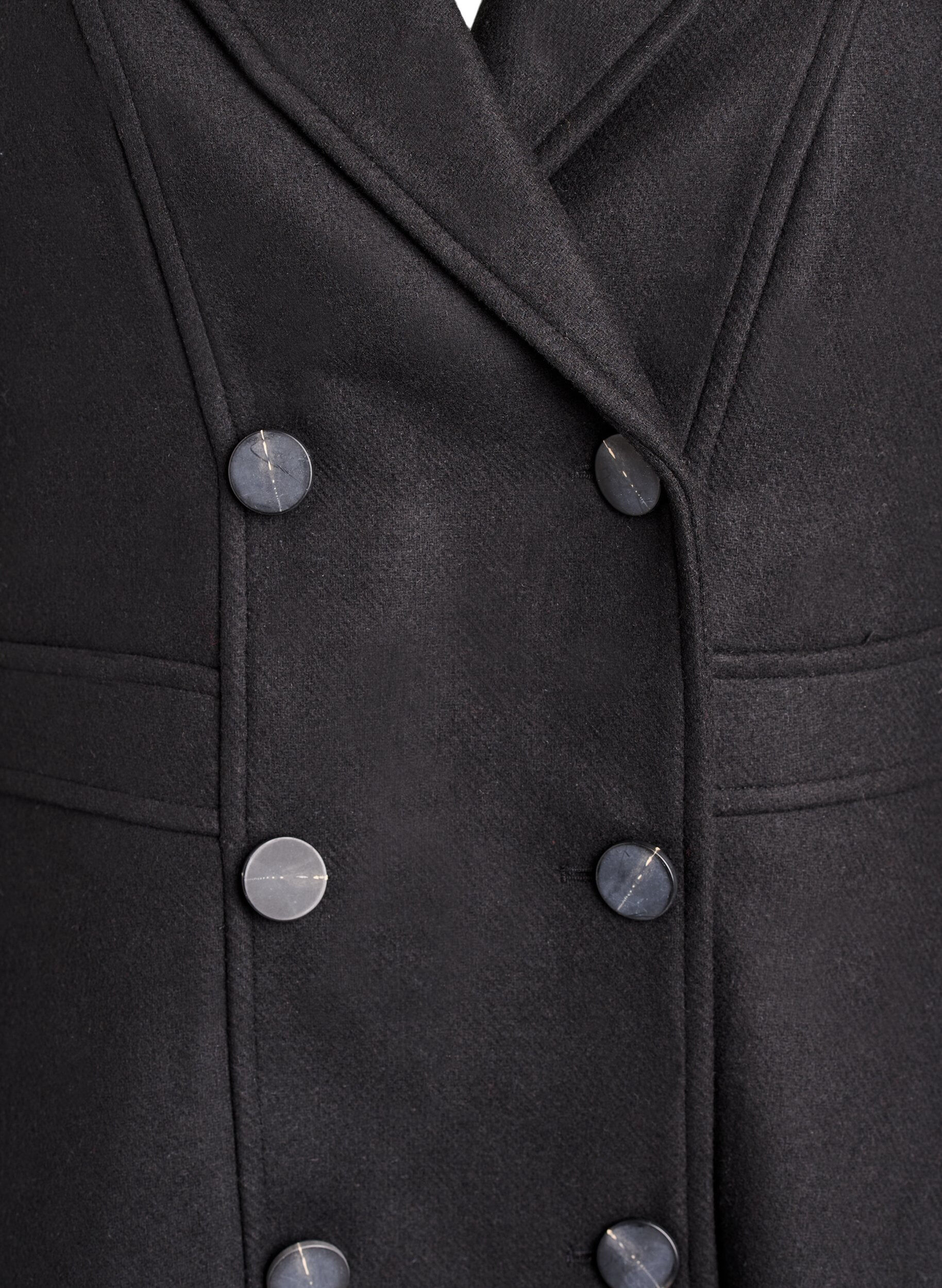 ZizziWollmantel in A-Linie mit Taschen, Schwarz, Packshot image number 2