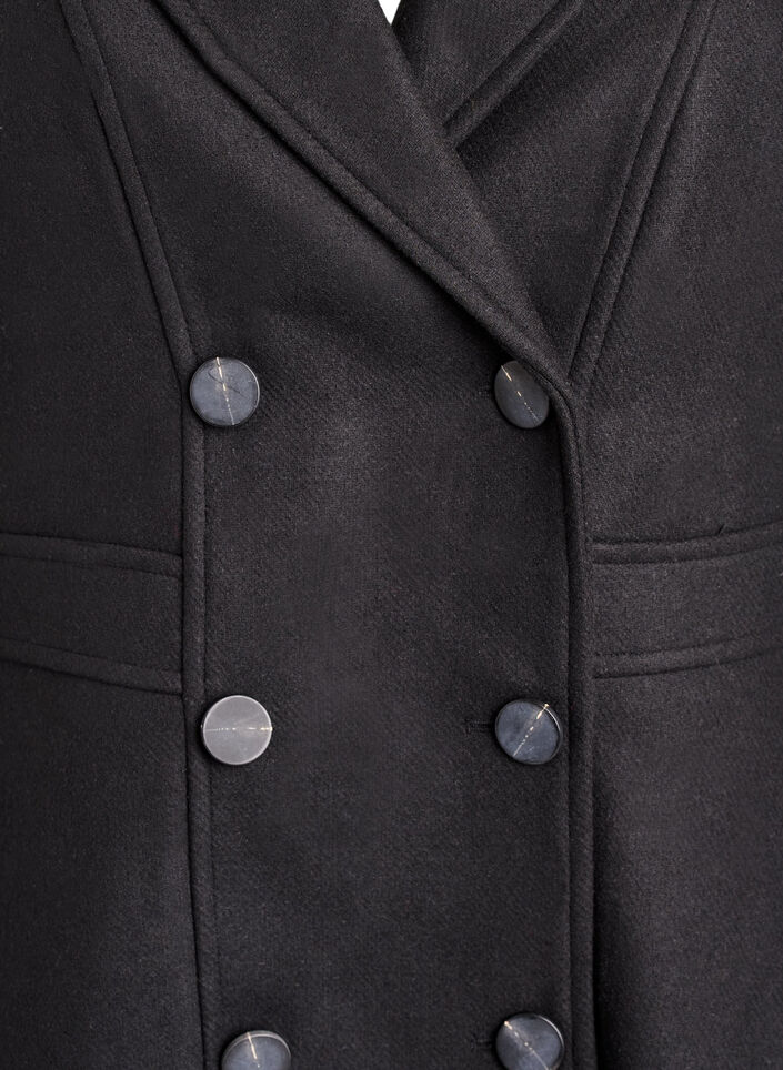 Wollmantel in A-Linie mit Taschen, Schwarz, Packshot image number 2