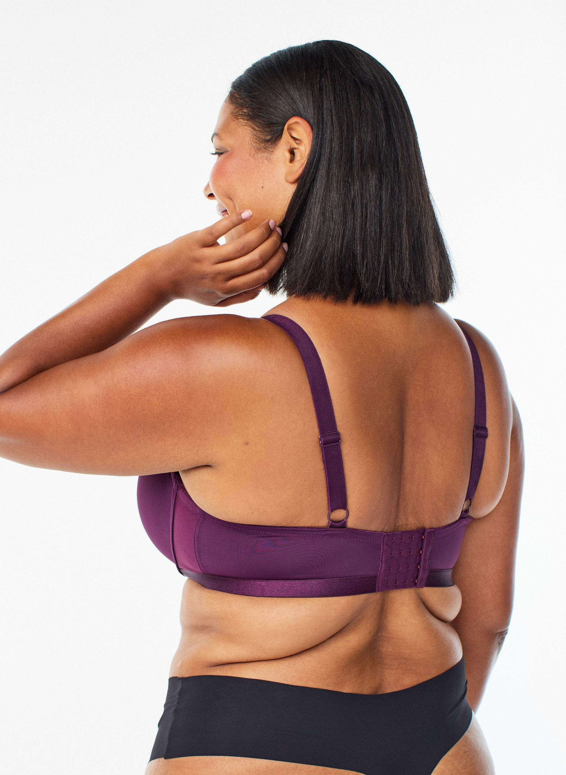 Zizzi Vorgeformter BH mit Mesh, Lila, Model image number 2