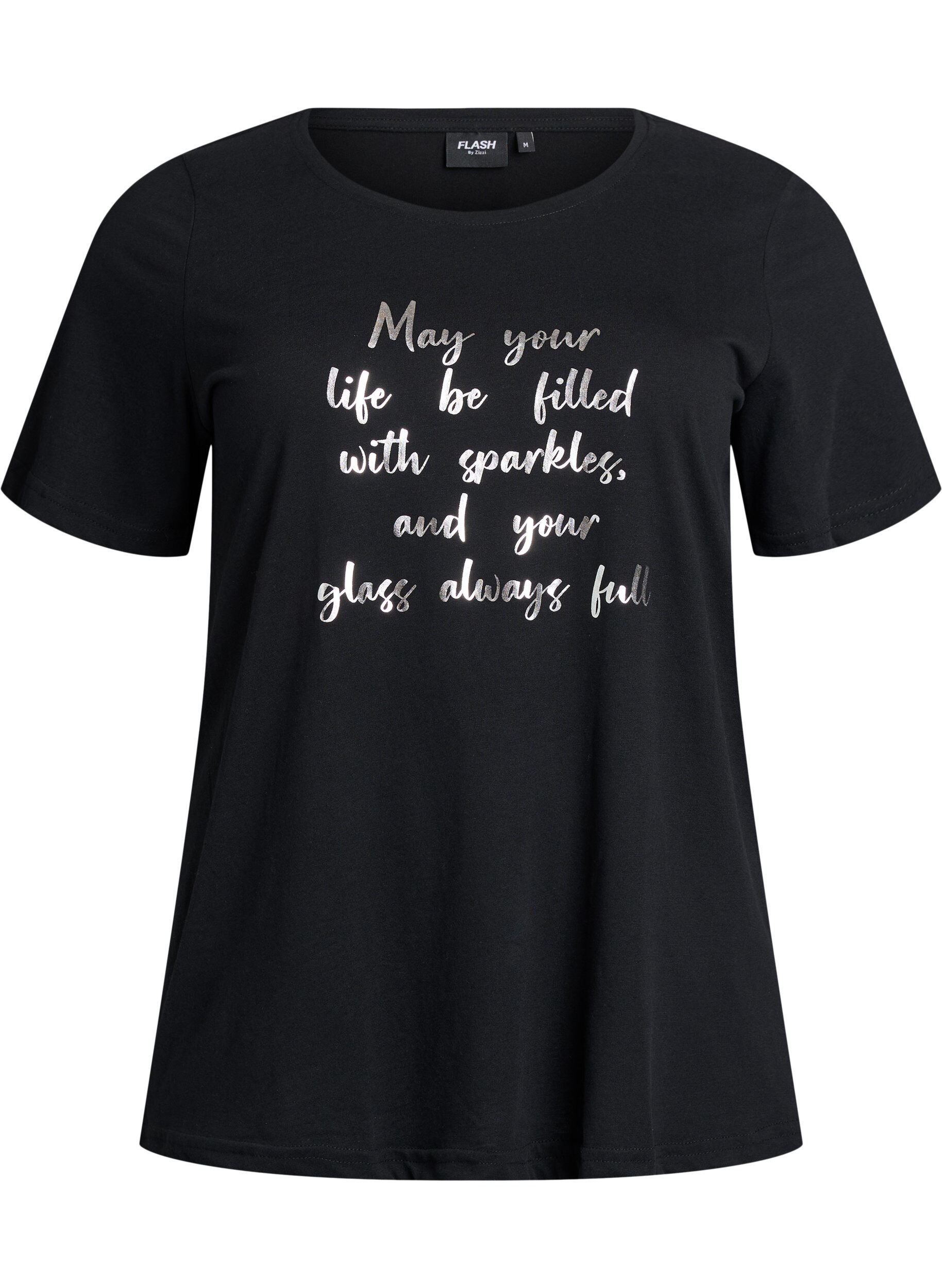 Zizzi FLASH - T-Shirt mit Print, Schwarz, Packshot image number 0