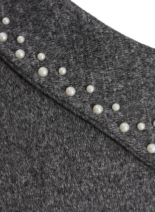 Strickbluse mit Kragen und Perlen, Dark Grey Mel, Packshot image number 3