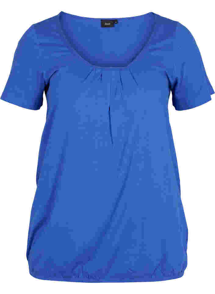 Kurzarm Baumwoll-T-Shirt, Dazzling Blue, Packshot image number 0