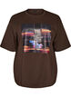 Oversized T-Shirt mit gro&szlig;em Fotoprint, Braun, Packshot image number 0