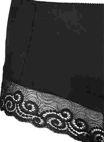 Slip mit hoher Taille und Spitze, Black, Packshot image number 2
