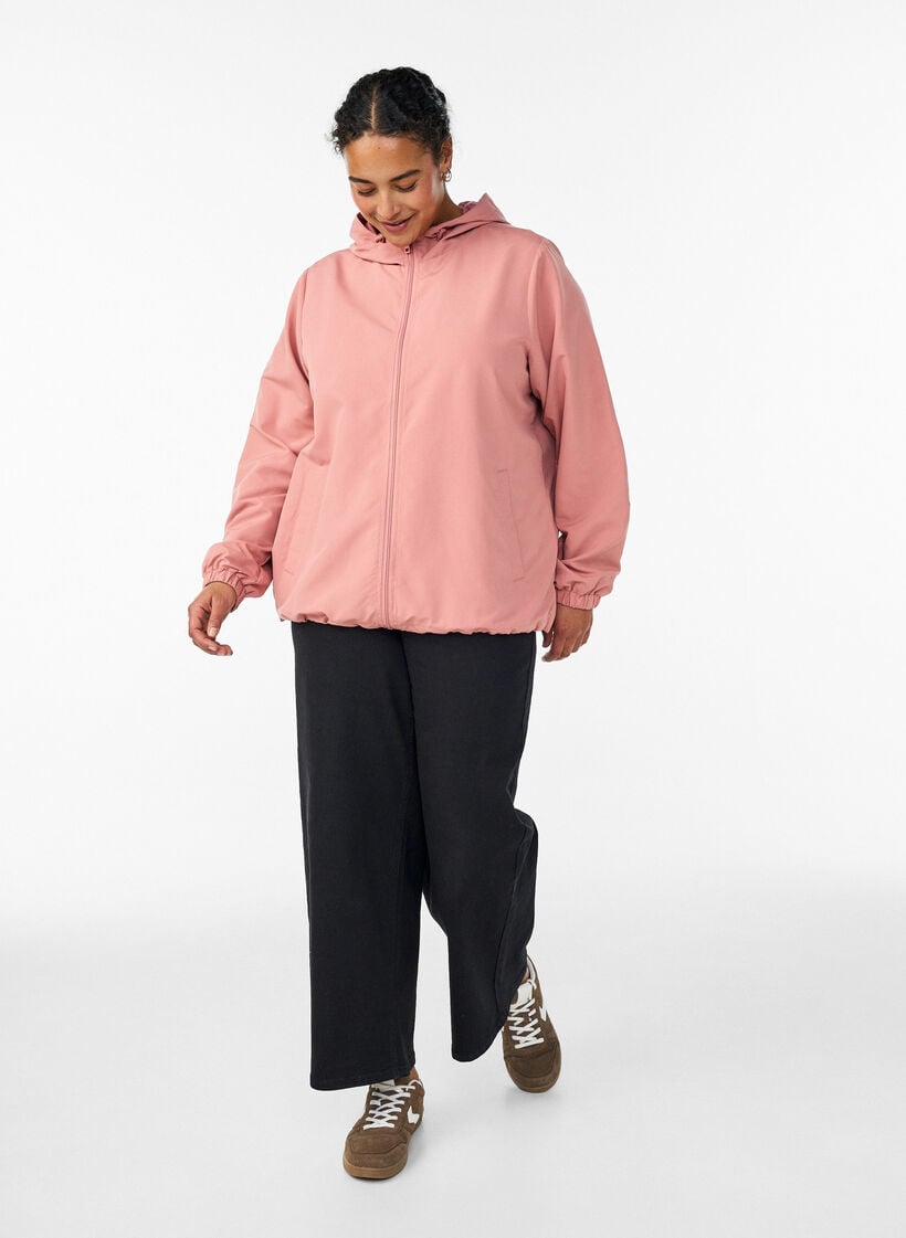 Leichte Jacke mit Kapuze und Rei&szlig;verschluss, Rot, Model image number 1