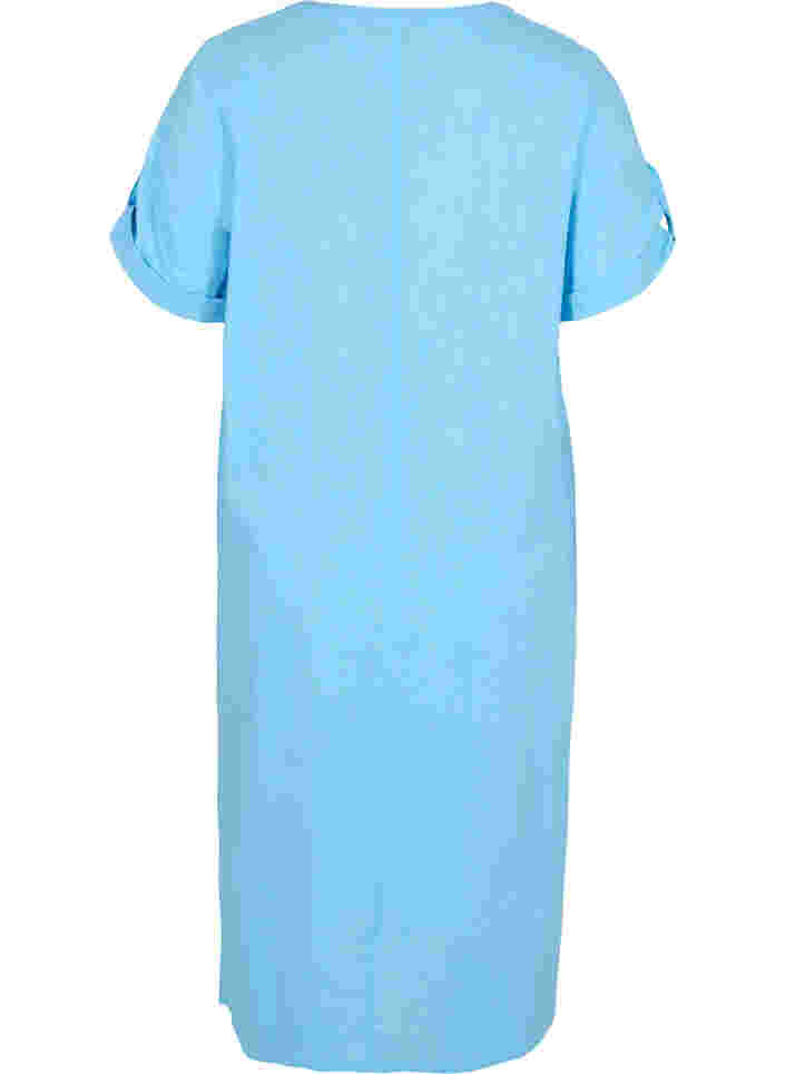 Langes kurzärmeliges Hemdkleid, Alaskan Blue, Packshot image number 1