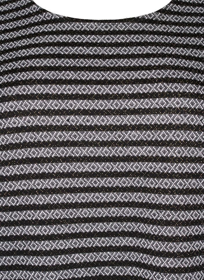  Rundhalsbluse mit Streifenmuster, Black Stripe, Packshot image number 2