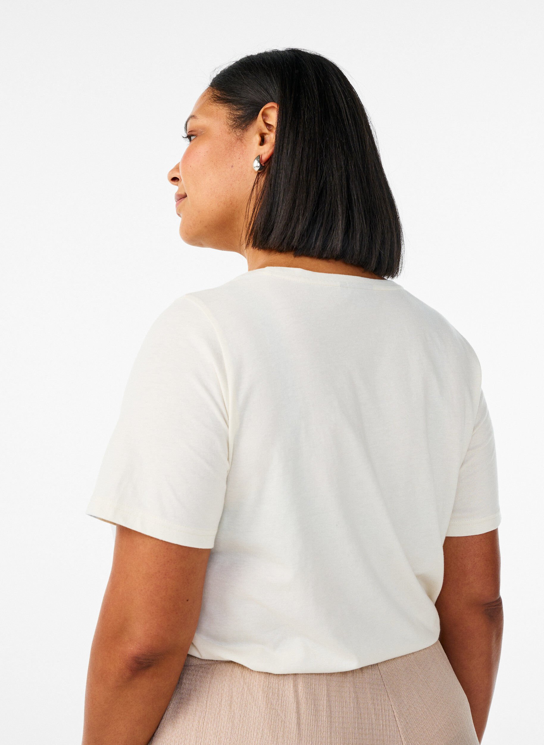 ZizziT-Shirt mit Print, Vanille, Model image number 2