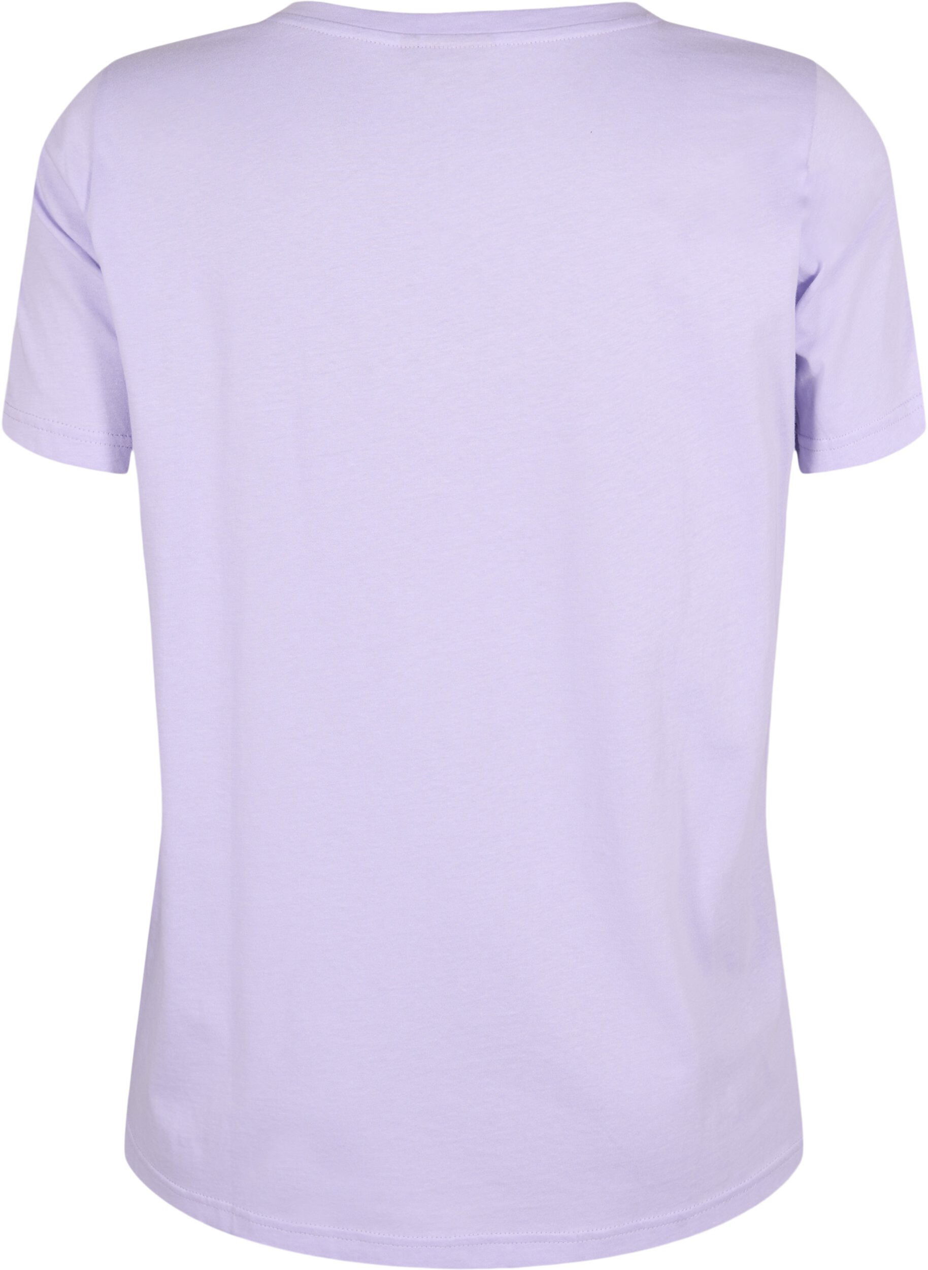 Zizzi Baumwoll-T-Shirt mit Print-Detail, Lavender ARIZONA, Packshot image number 1