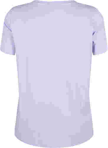 Baumwoll-T-Shirt mit Print-Detail, Lavender ARIZONA, Packshot image number 1