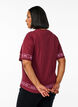Oversize-Shirt mit sportlichem Print, Dunkles Bordeaux, Model image number 2