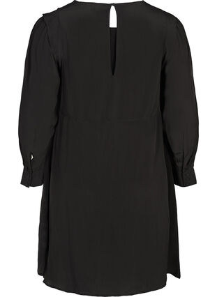 Langarm Kleid aus Viskose, Black, Packshot image number 1