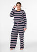Gestreifte Pyjamahose mit weitem Bein, Blau, Model image number 1