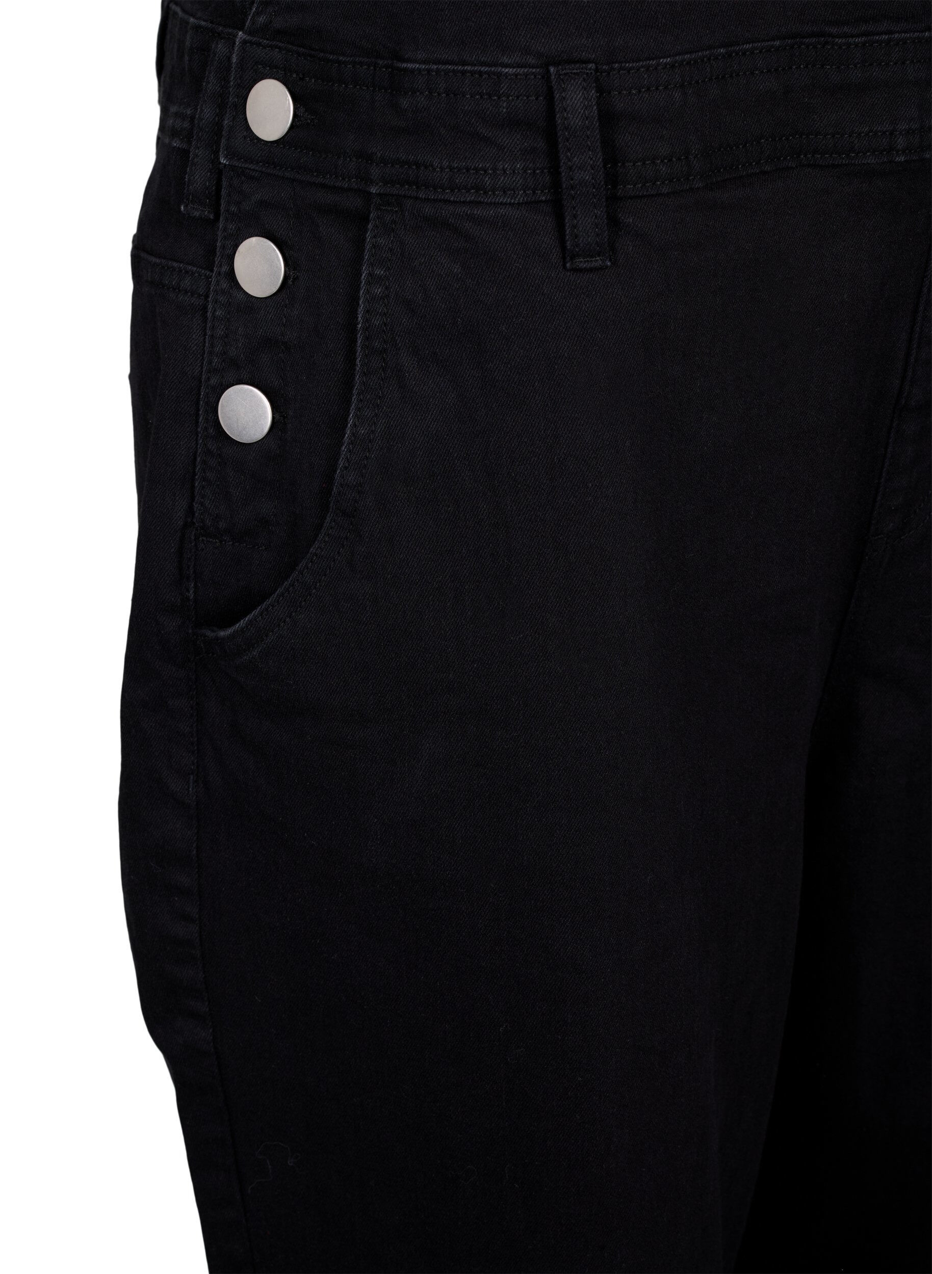 Zizzi Jeans-Latzhosen, Schwarz, Packshot image number 3