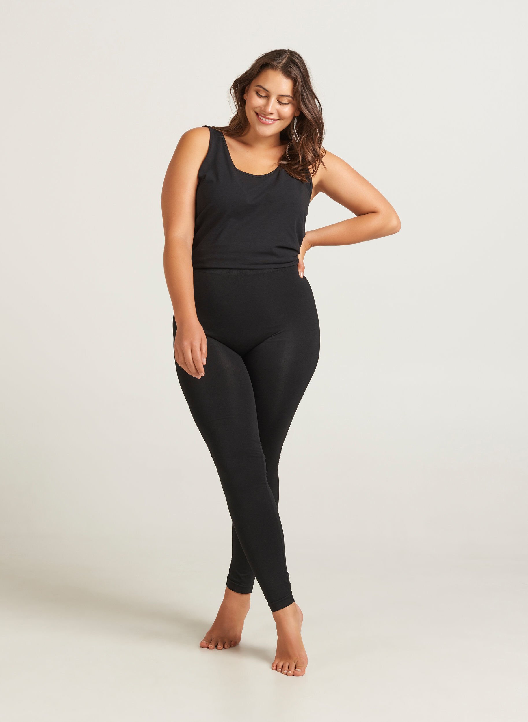 Zizzi Nahtlose Leggings, Black, Model image number 0