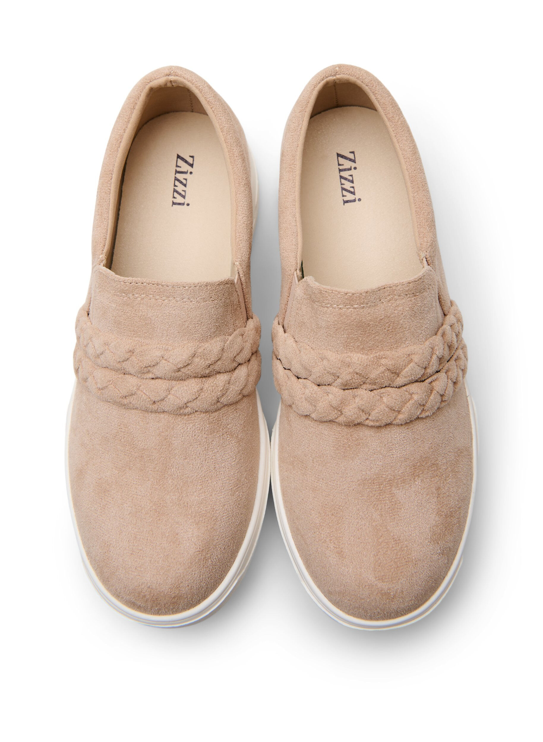 Zizzi Schuhe aus Wildlederimitat mit geflochtenen Riemen, Beige, Packshot image number 2