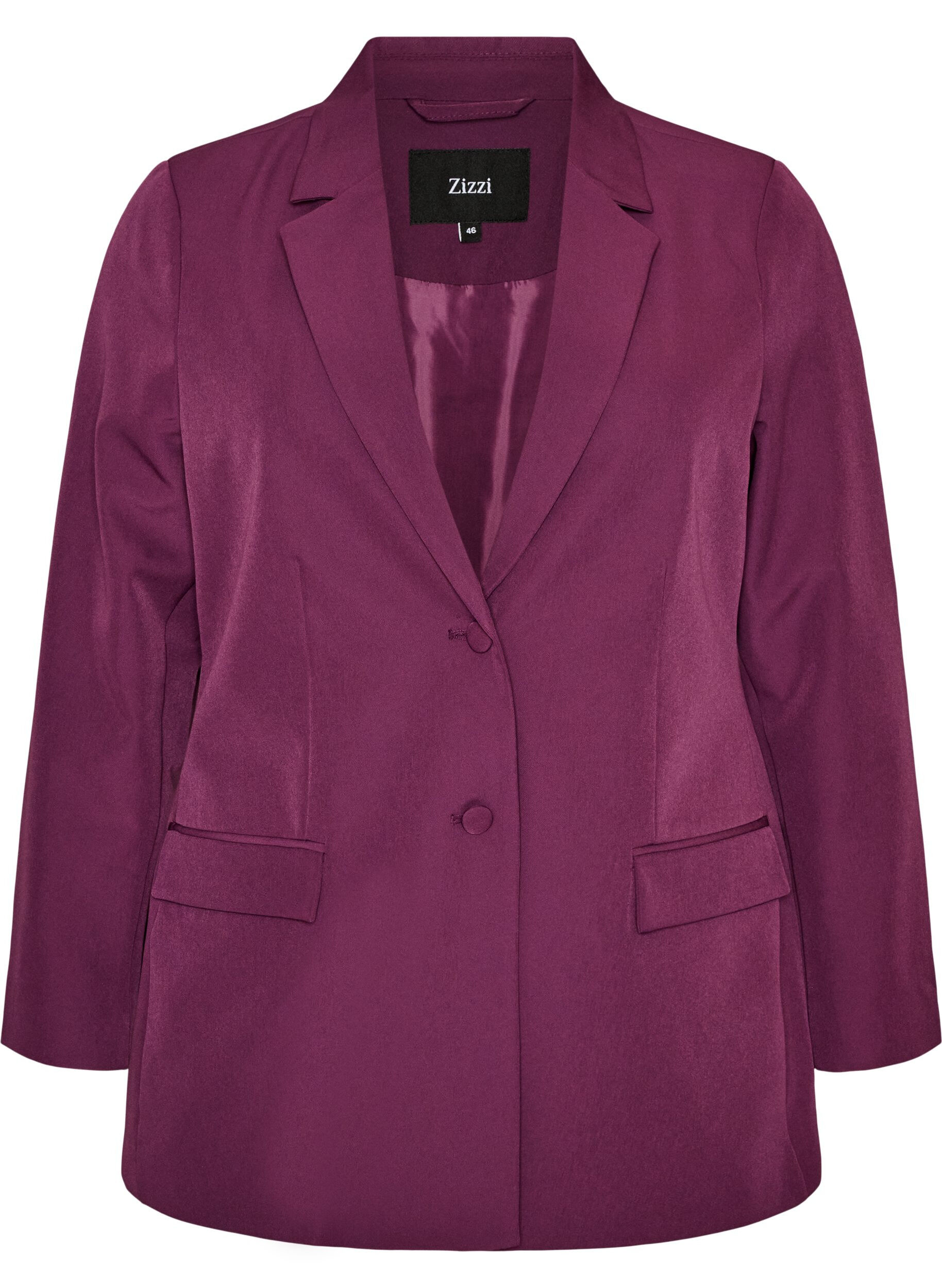 ZizziKlassischer Blazer mit Knopfverschluss, Lila, Packshot image number 0