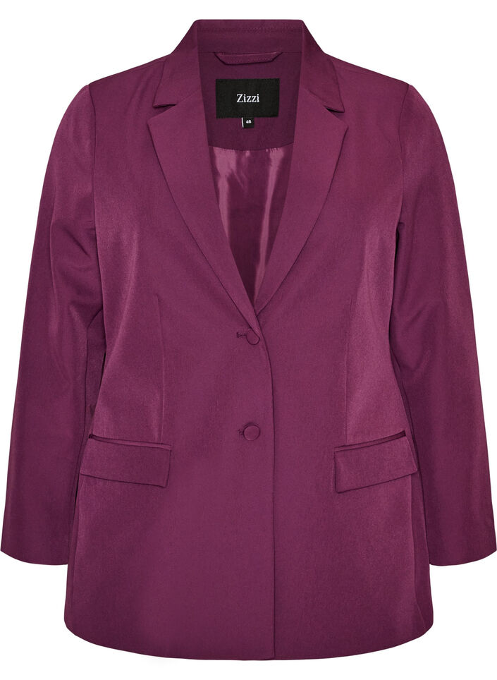Klassischer Blazer mit Knopfverschluss, Lila, Packshot image number 0
