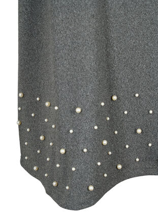 Bluse mit Perlen und 3/4 Ärmeln, Dark Grey Melange, Packshot image number 3