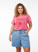 Locker geschnittene Jeansshorts mit hoher Taille, Blau, Model image number 0