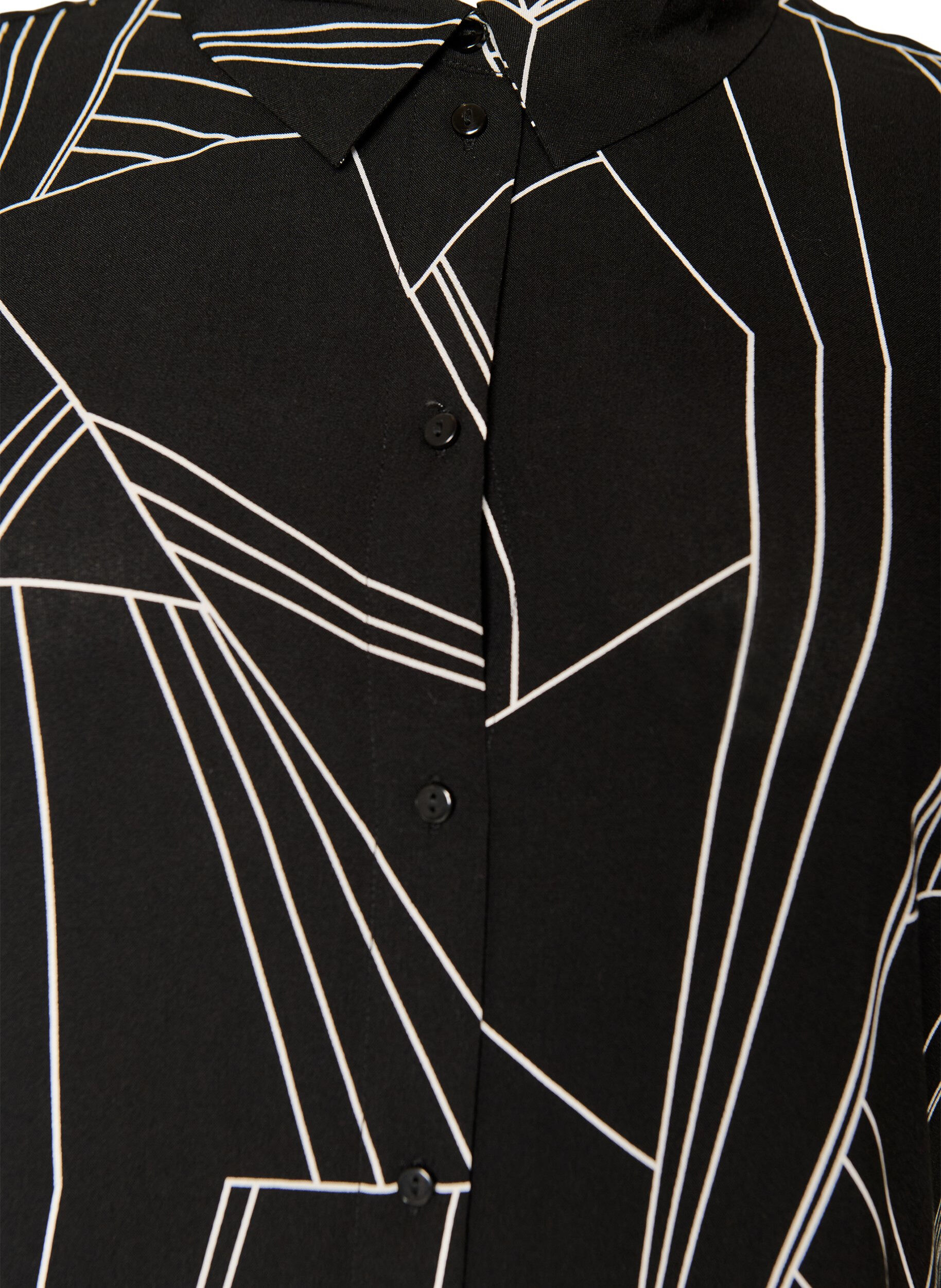 Zizzi Locker geschnittenes langes Hemd aus Viskose, Schwarz, Packshot image number 2