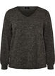 Bluse aus Jersey mit V-Ausschnitt und langen &Auml;rmeln, Schwarz, Packshot image number 0