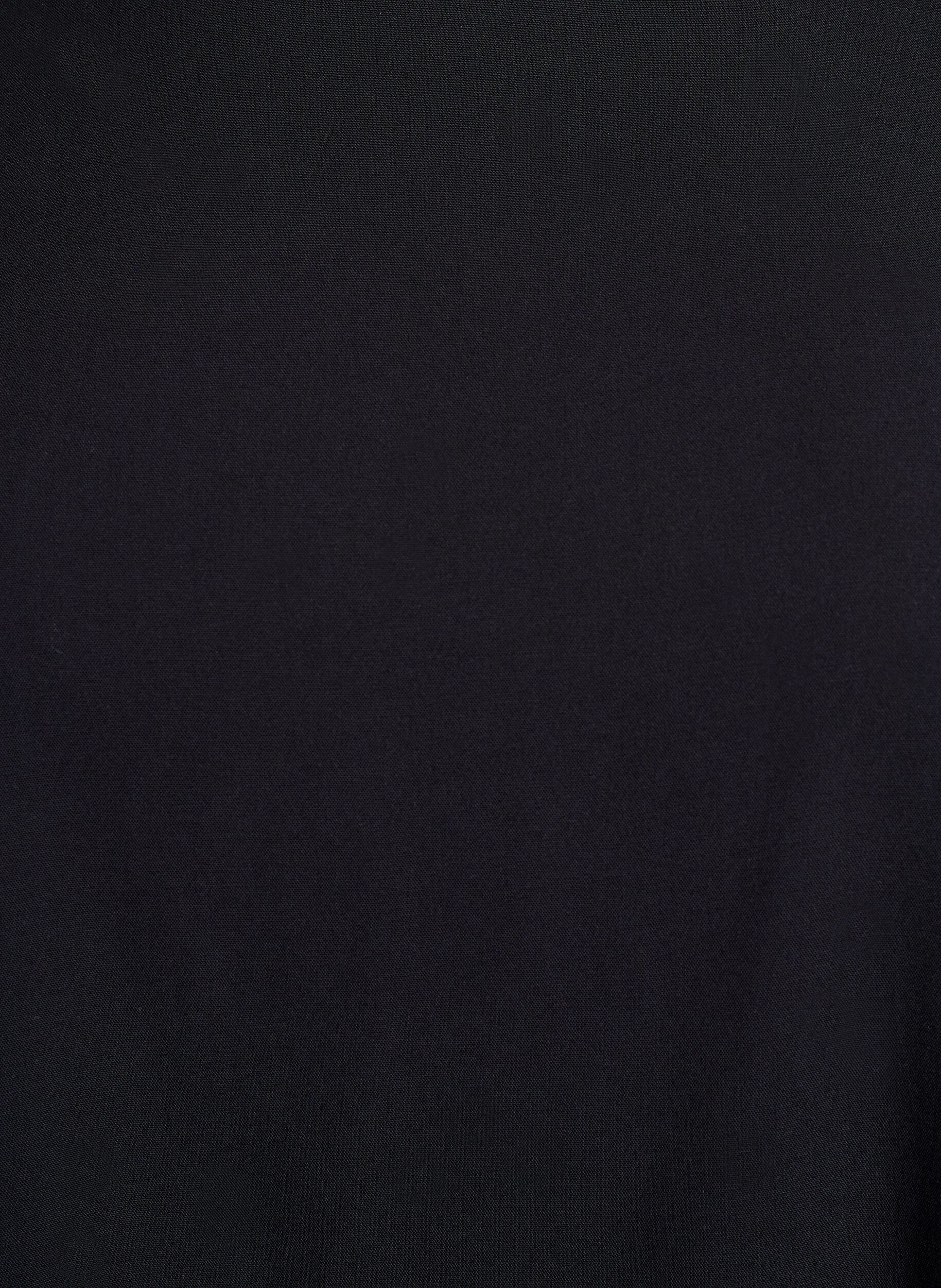 Zizzi FLASH &ndash; Kurz&auml;rmelige, gewebte Bluse mit Rundhals, Schwarz, Packshot image number 2