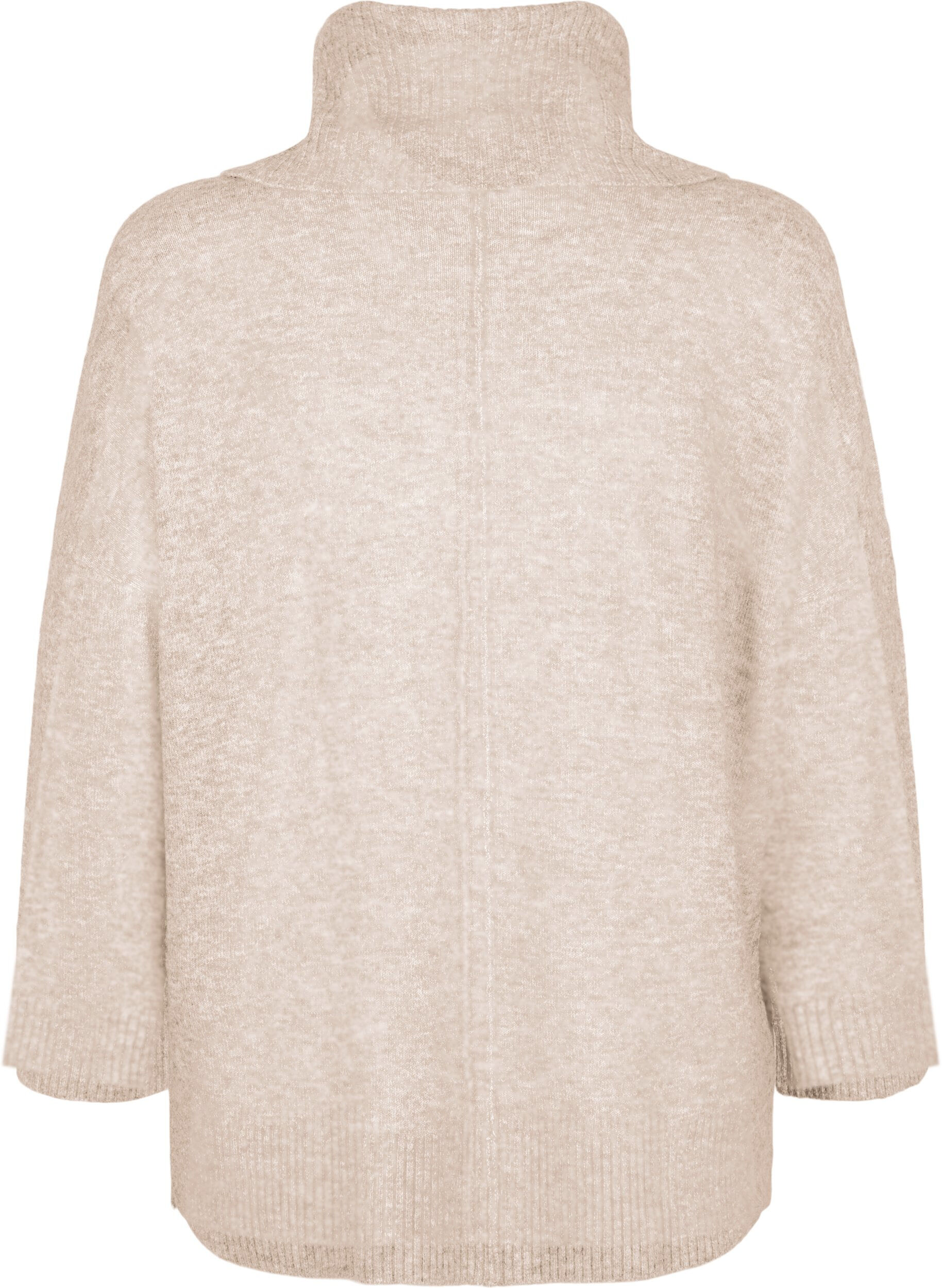 Zizzi Melange-Strickpullover mit Rollkragen, Simply Taupe Mel., Packshot image number 1
