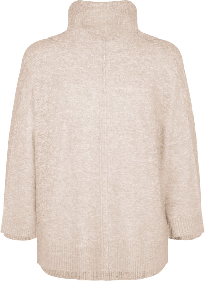 Melange-Strickpullover mit Rollkragen, Simply Taupe Mel., Packshot image number 1