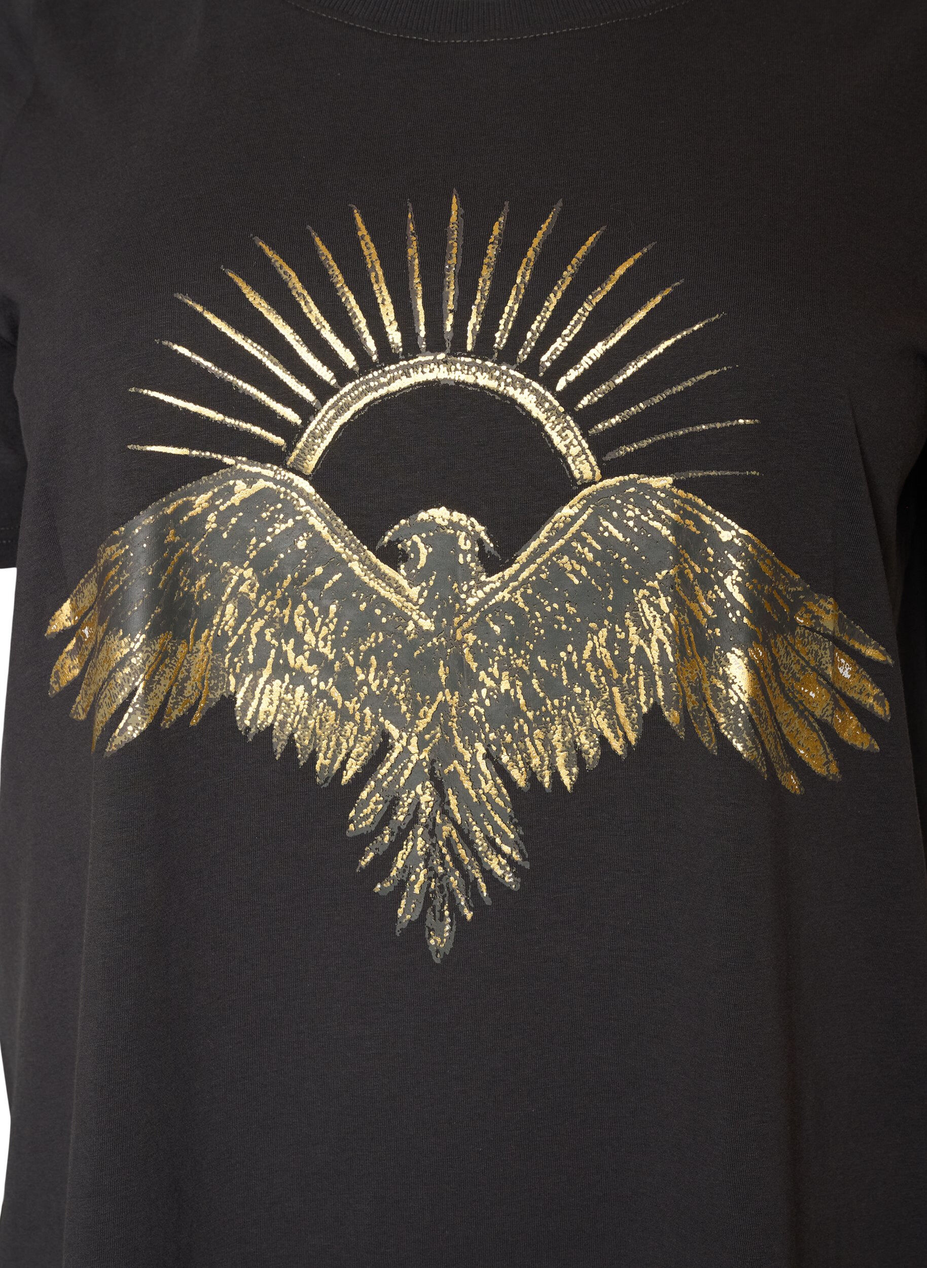 ZizziT-Shirt aus Baumwolle mit Frontprint, Grau, Packshot image number 2