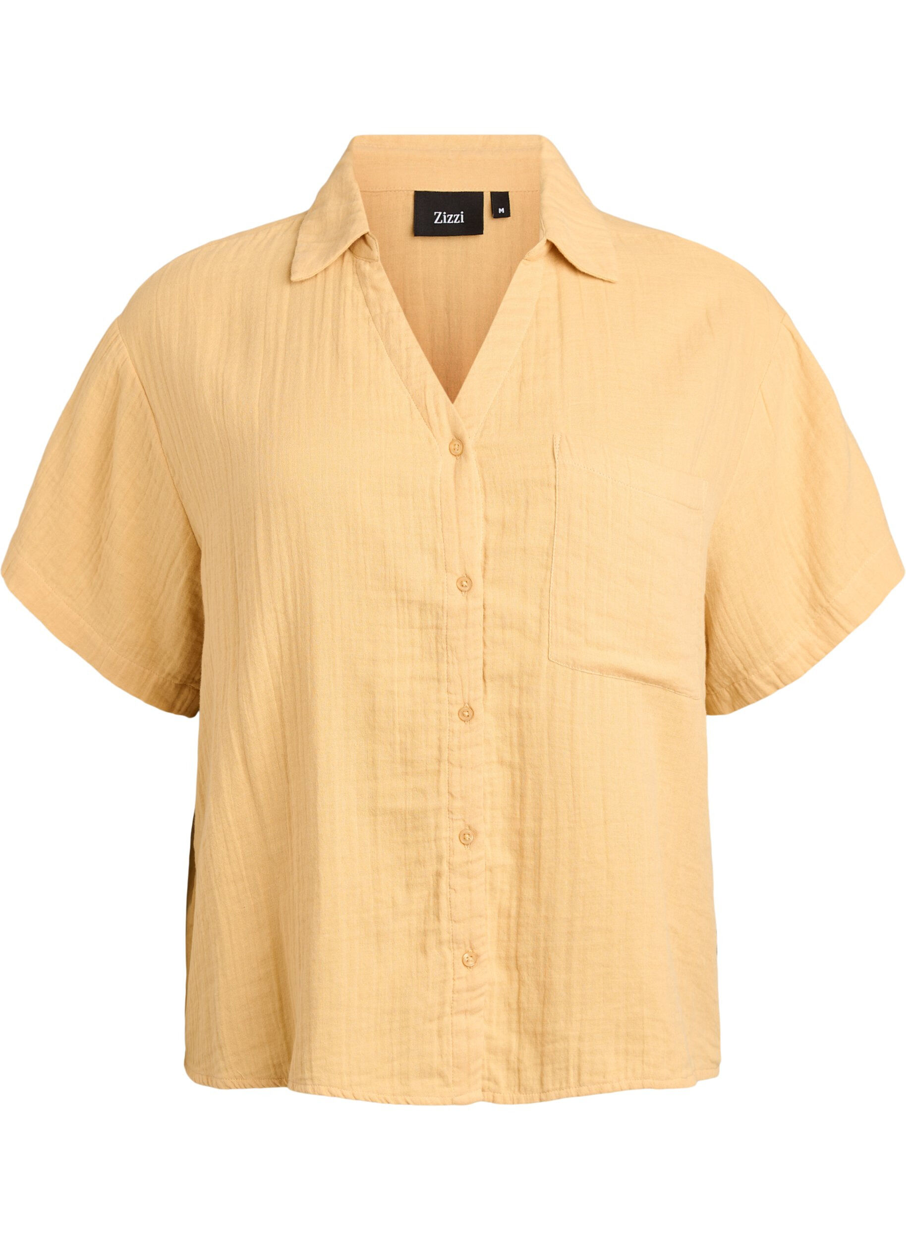 Bluse aus Baumwoll-Musselin mit kurzen &Auml;rmeln