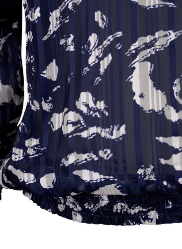 Gedruckte Bluse mit Schürze, Blue Leaf AOP, Packshot image number 3