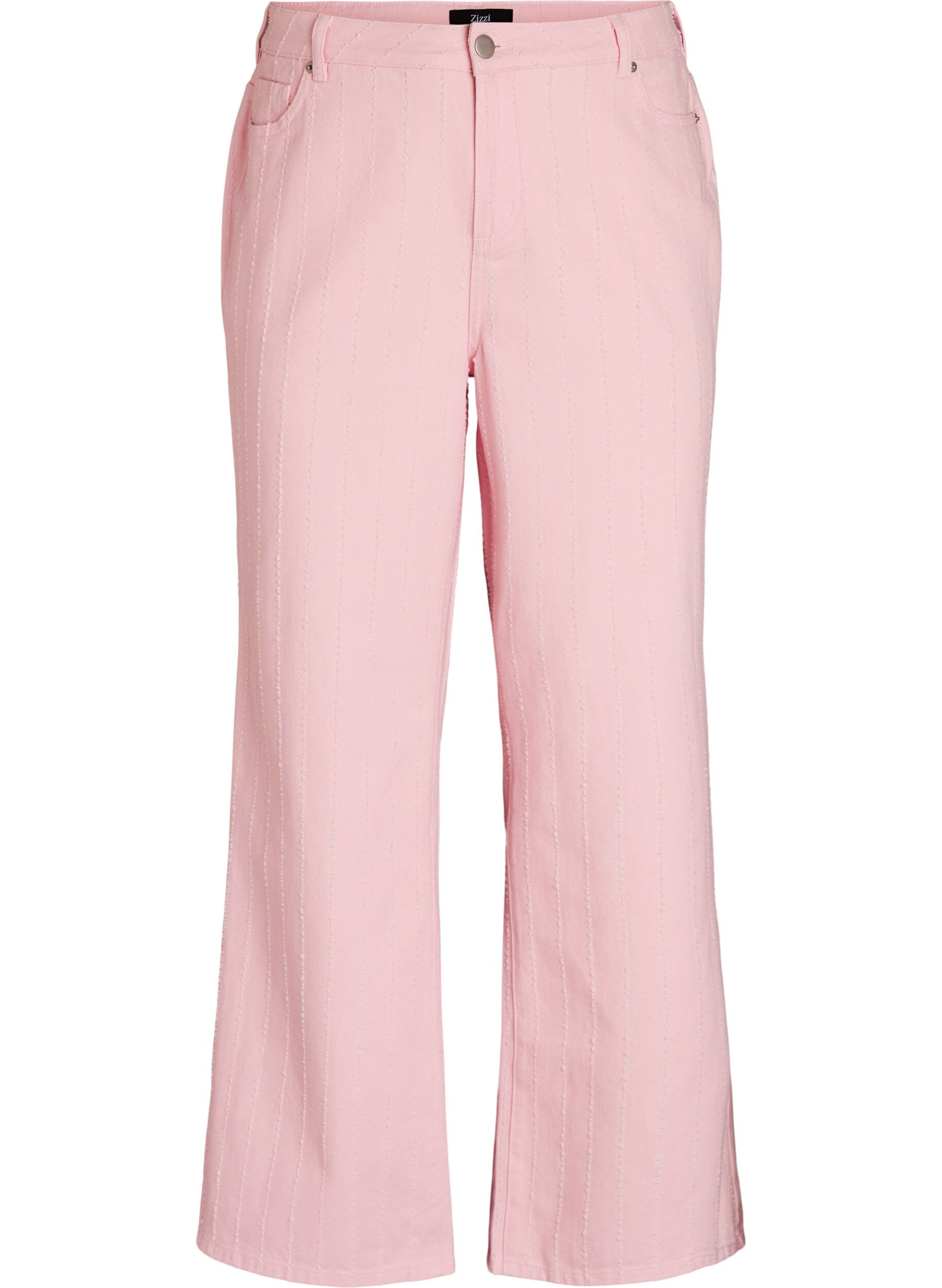 Myra Jeans aus farbigem Denim mit weiter Passform und strukturiertem Muster