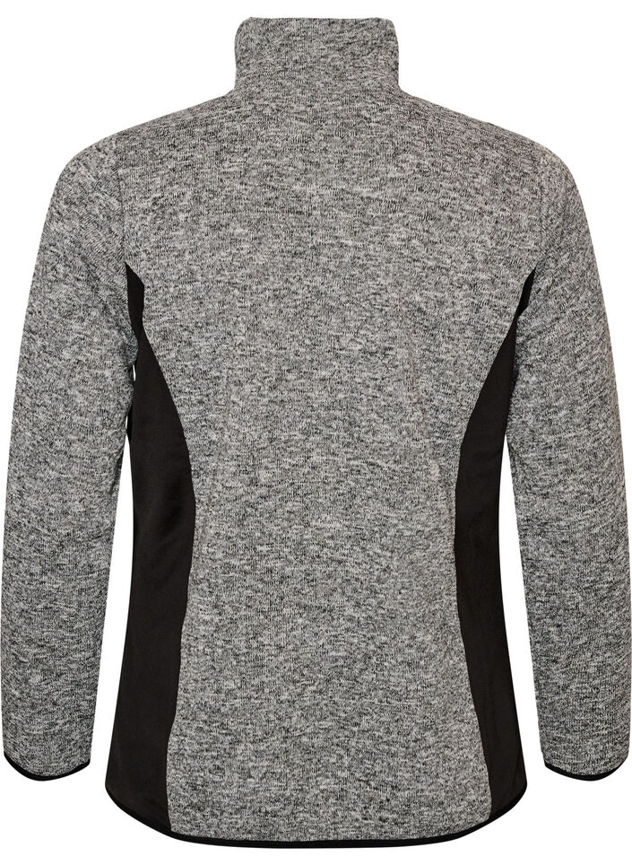 Trainingsjacke mit Kontrasteins&auml;tzen und hohem Kragen, Grau, Packshot image number 1