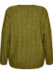 Bluse aus Strick mit Zopfmuster und V-Ausschnitt, Gr&uuml;n, Packshot image number 1