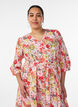 Gebl&uuml;mtes Midikleid mit Lochstickerei und Bindeg&uuml;rtel, Rot, Model image number 2