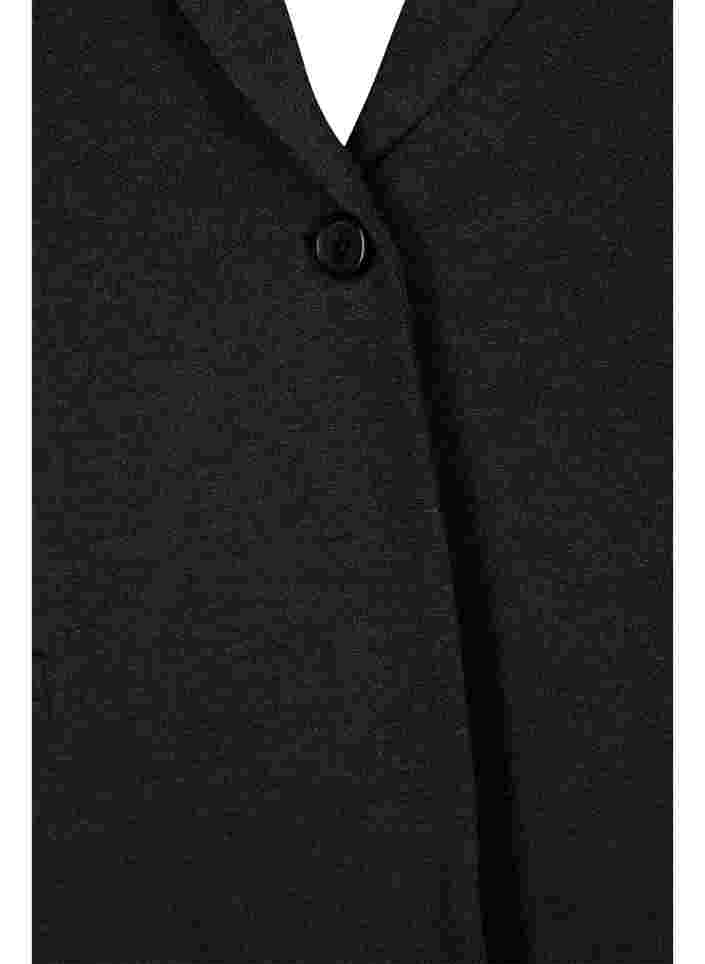 Schlichter Blazer mit Knopf und Dekorationstaschen, Dark Grey Melange, Packshot image number 2